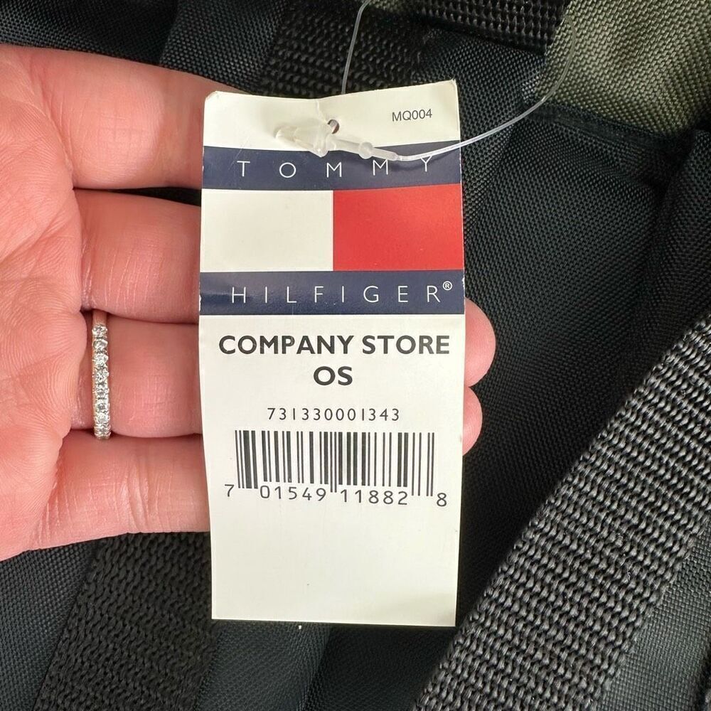 Tommy Hilfiger Unisex Vintage Y2K 90s Army Olive Green Hiking Backpack - Picture 10 of 10